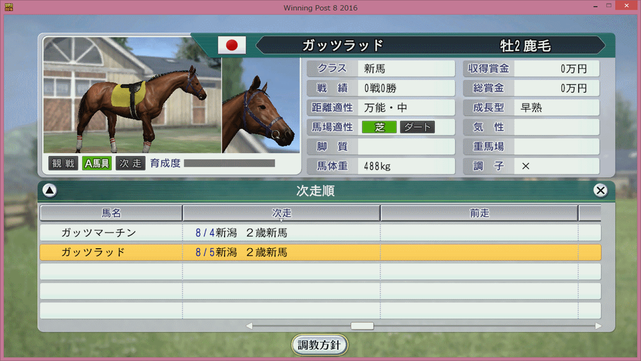 【ウイポ8 2016】2歳馬